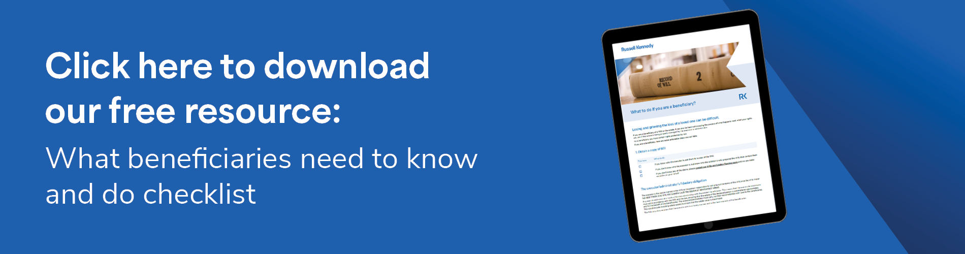 CTA Beneficiaries Checklist Banner